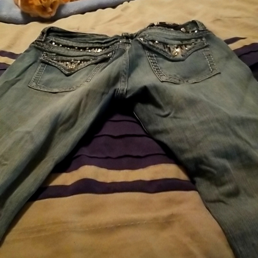 Miss me sparkly pocket blue Jean's size 31